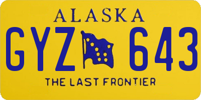 AK license plate GYZ643