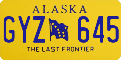 AK license plate GYZ645
