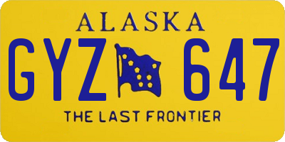 AK license plate GYZ647