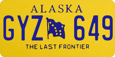 AK license plate GYZ649
