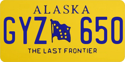 AK license plate GYZ650