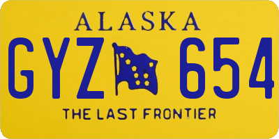 AK license plate GYZ654