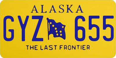 AK license plate GYZ655