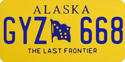 AK license plate GYZ668