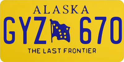 AK license plate GYZ670