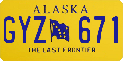 AK license plate GYZ671