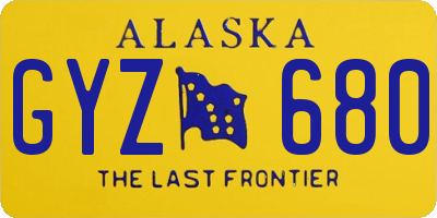 AK license plate GYZ680