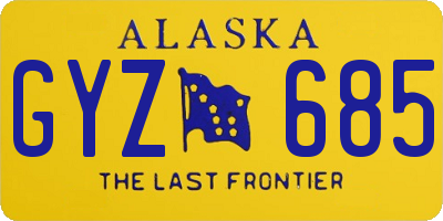 AK license plate GYZ685