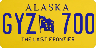 AK license plate GYZ700