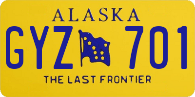 AK license plate GYZ701