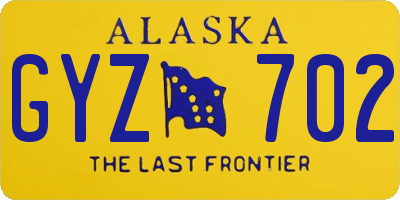 AK license plate GYZ702