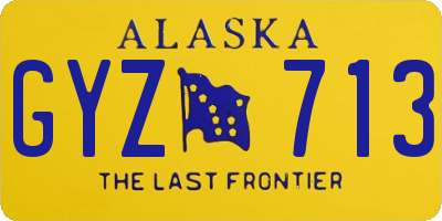 AK license plate GYZ713