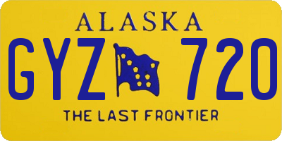 AK license plate GYZ720