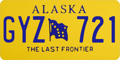 AK license plate GYZ721