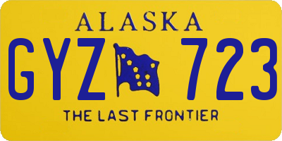 AK license plate GYZ723