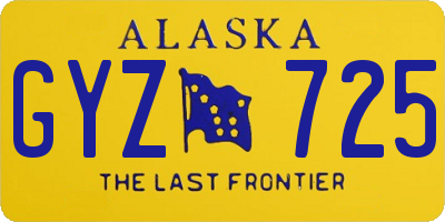 AK license plate GYZ725