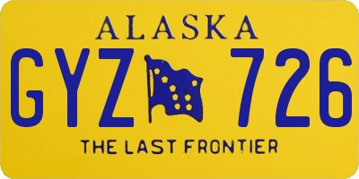 AK license plate GYZ726