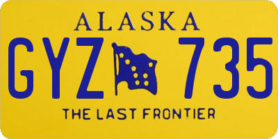 AK license plate GYZ735