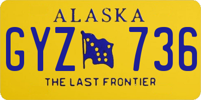 AK license plate GYZ736