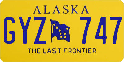 AK license plate GYZ747