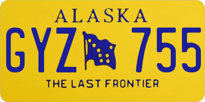 AK license plate GYZ755