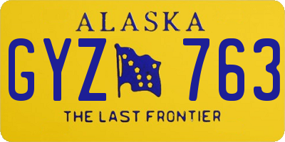 AK license plate GYZ763