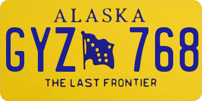 AK license plate GYZ768
