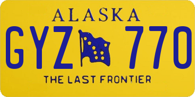 AK license plate GYZ770