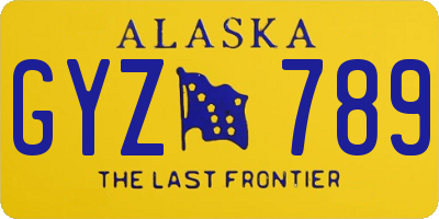 AK license plate GYZ789