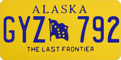 AK license plate GYZ792