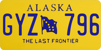 AK license plate GYZ796