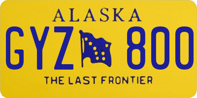 AK license plate GYZ800