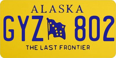 AK license plate GYZ802