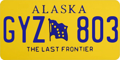 AK license plate GYZ803