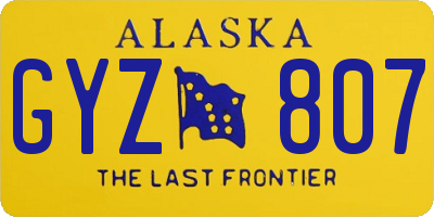 AK license plate GYZ807