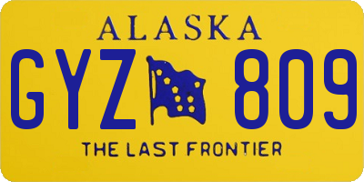 AK license plate GYZ809
