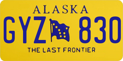 AK license plate GYZ830