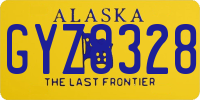 AK license plate GYZ8328