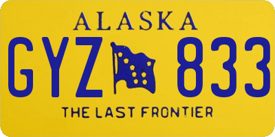 AK license plate GYZ833