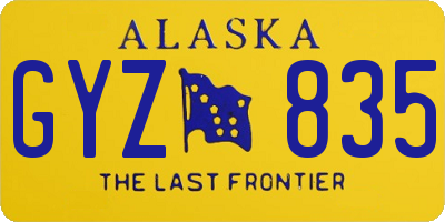 AK license plate GYZ835