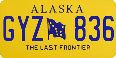 AK license plate GYZ836