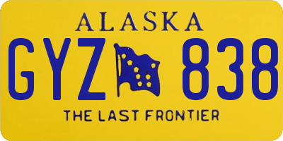 AK license plate GYZ838