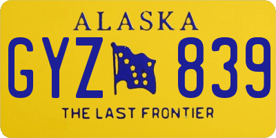 AK license plate GYZ839