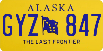 AK license plate GYZ847