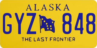 AK license plate GYZ848
