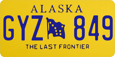 AK license plate GYZ849
