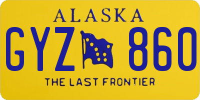 AK license plate GYZ860