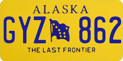 AK license plate GYZ862