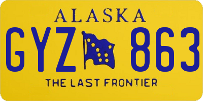 AK license plate GYZ863