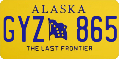 AK license plate GYZ865